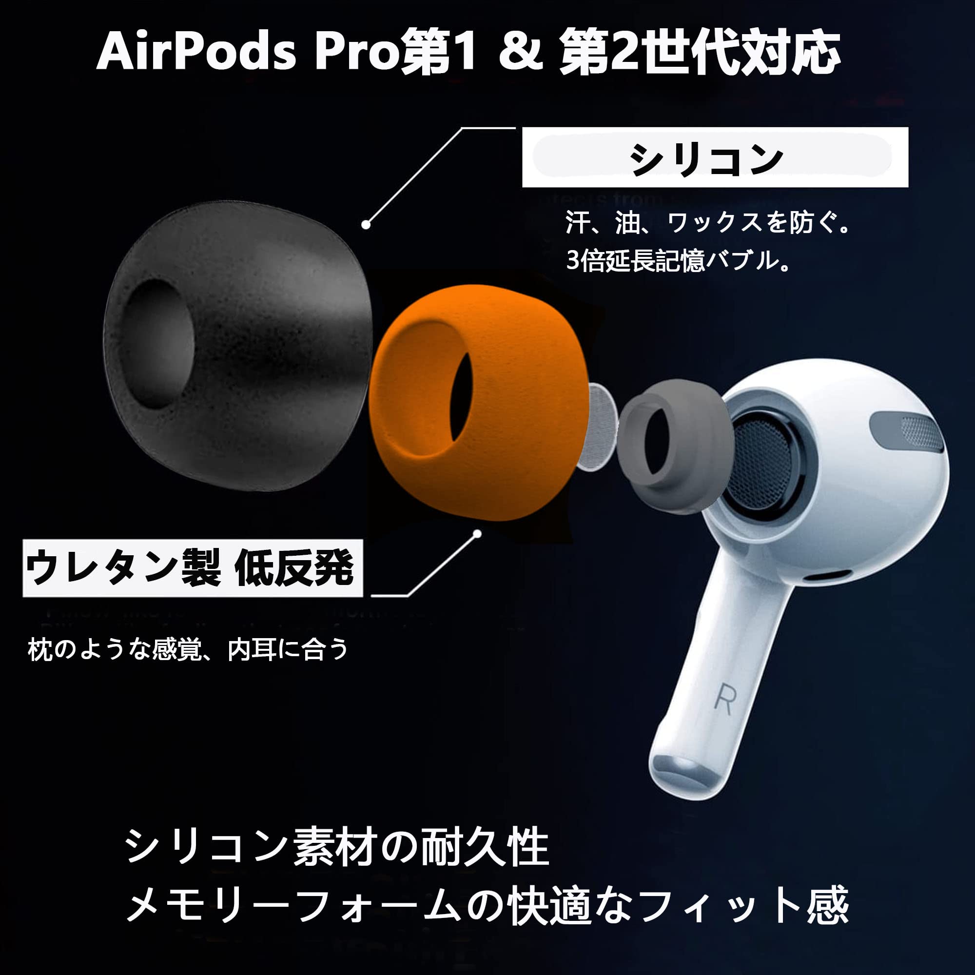 Amazon | KASOTT AirPods Pro イヤーチップ イヤーピース イヤーピース